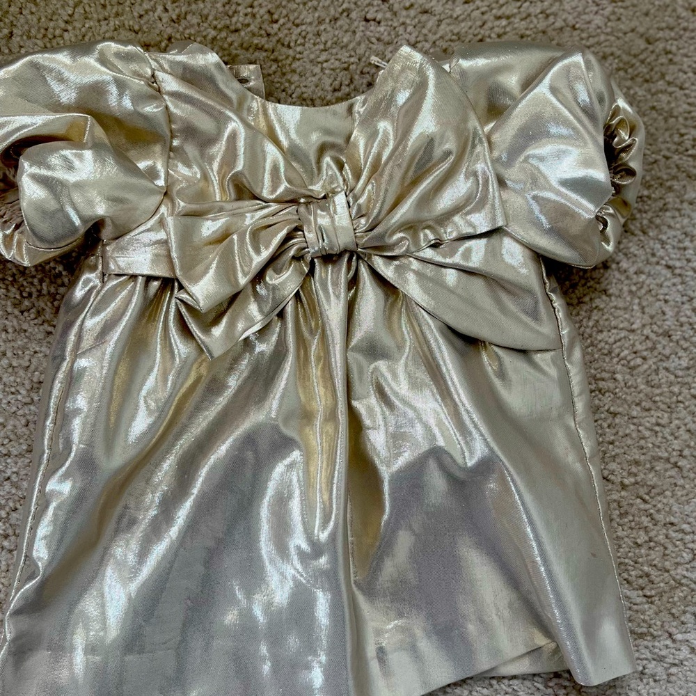 Baby Girls Gold Metallic Zara Dress